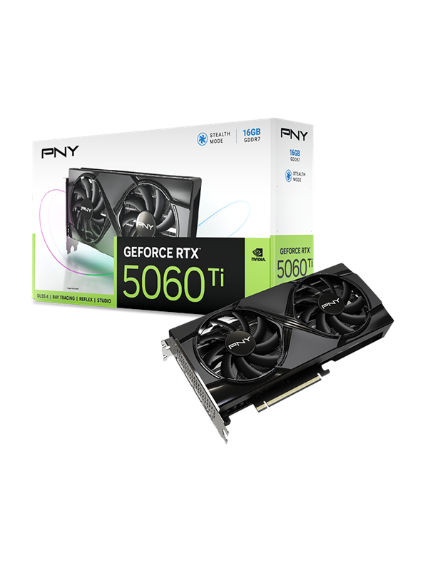 PNY GeForce RTX 5060 Ti Dual Fan - 16GB GDDR7 RAM - Näytönohjaimet