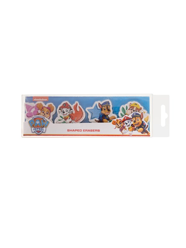 Euromic 4-pack erasers - 4 shaped erasers packed in acetate box with eurohole (size of box 5.2 x 16 cm)