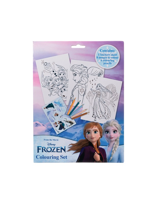 Euromic Colouring set with colouring sheets and 6 pre-sharpened colouring pencils packed in polybag with header card