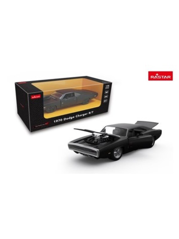 RASTAR Die cast 1:36 1970 Dodge Charger R/T with Engine Version Black