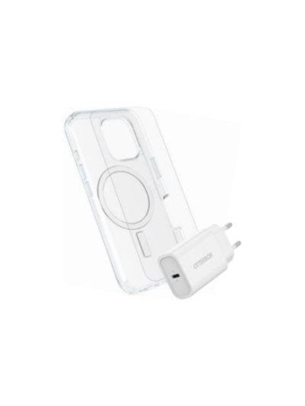 OtterBox KIT Apple iPhone 16 (Symmetry Clear MagSafe / Premium Glass / EU USB-C Wall Charger 30W - white)