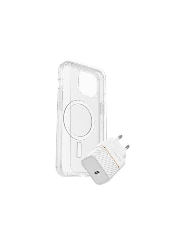 OtterBox KIT Apple iPhone 16 Pro (Symmetry Clear MagSafe / Premium Glass / EU USB-C Wall Charger 30W - white)