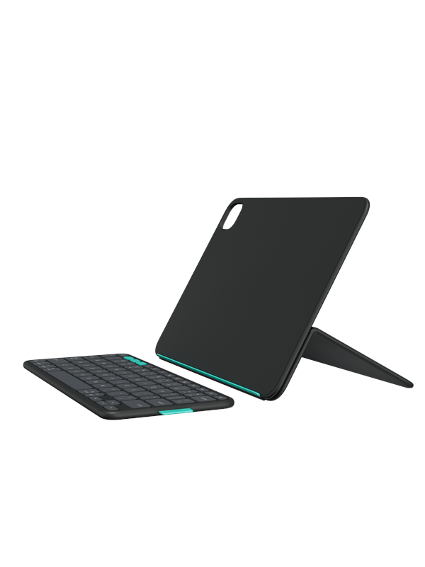 Logitech Flip Folio iPad Pro 11" (M4) & Air 11" (M2 & M3) & iPad Air (5th Gen) - Näppäimistö & Foliosetti - Pohjoismainen - Musta