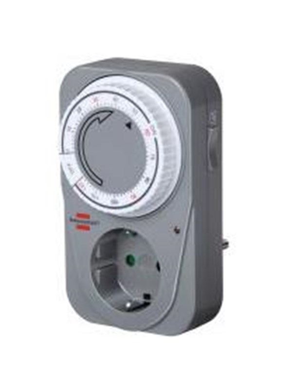 Brennenstuhl Maadoitettu ajastinpistorasia, 120 minuuttia, 3500 W, IP20, Harmaa
