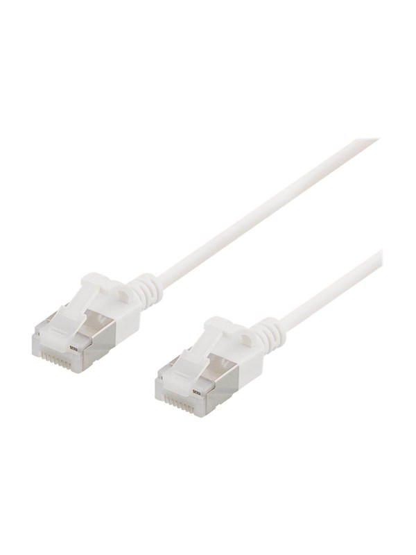 Deltaco patch cable - 30 cm - white - Valkoinen - 0.3m