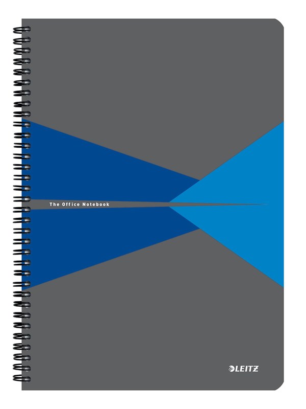 Leitz Office Notebook A4 squared wirebound with cardboard cover blue