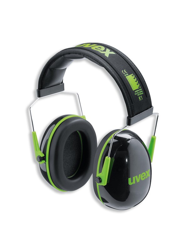 Uvex K1 Ear Defender with Headband - Black / Green