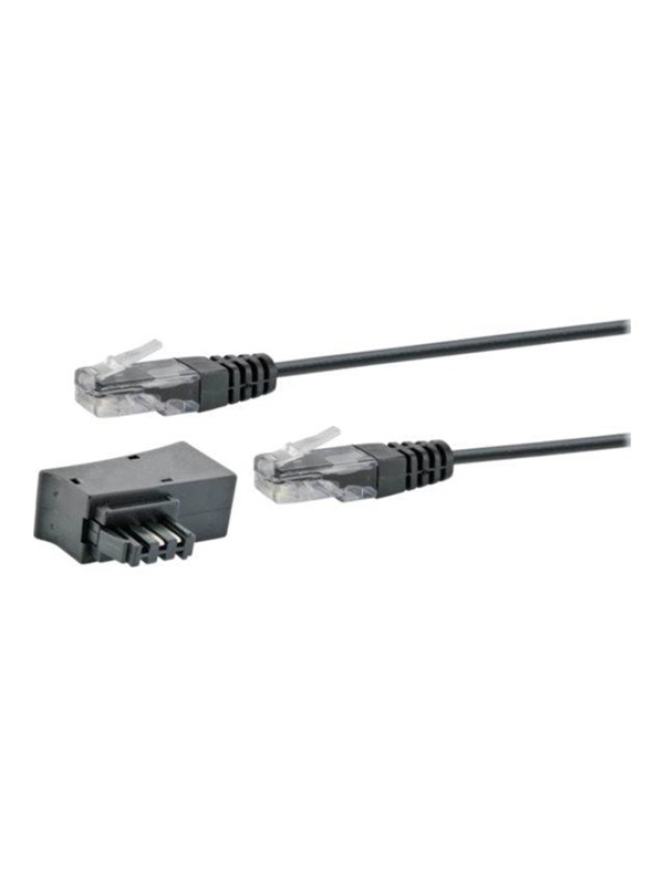 Schwaiger TAE/DSL Adapter With Modem Cable - phone cable kit - 3 m - Musta - 3m