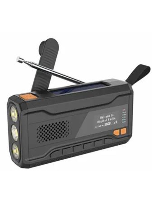 DENVER SCD-2033 - Emergency Radio - Solar - Dynamo - 2000mAh Powerbank - DAB/FM - Musta