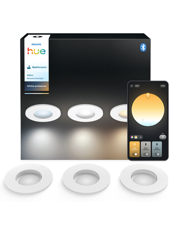 Philips Hue Adore Bathroom- upotettu alasvalo, 3 kpl