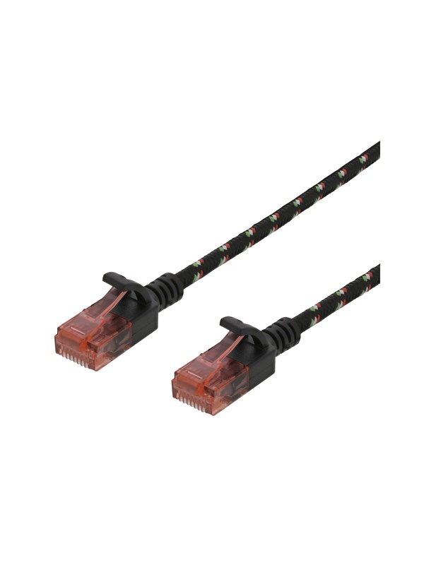 Deltaco patch cable - 2 m - black - Musta - 2m