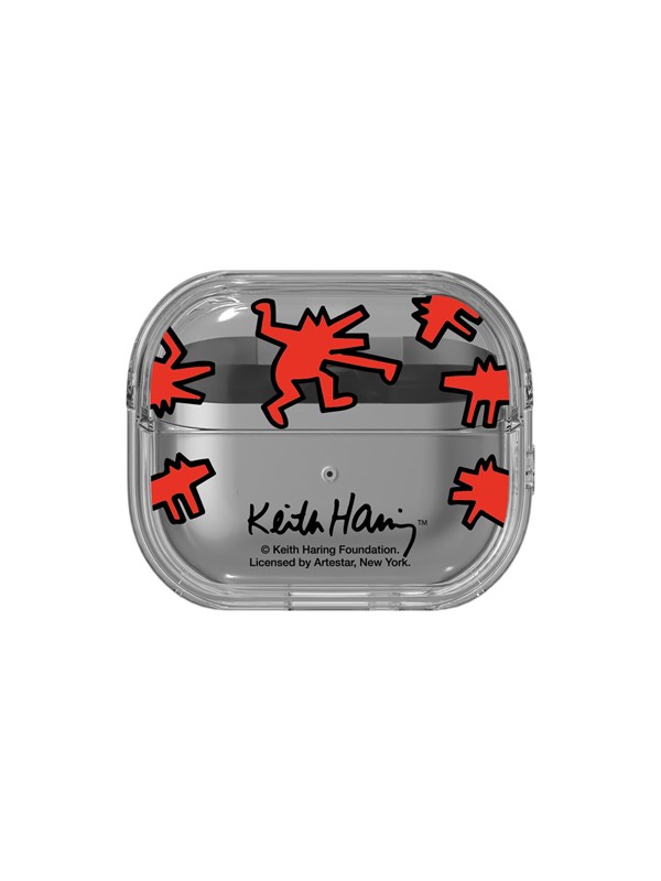 Samsung Galaxy Buds3 / Buds3 Pro - Keith Haring Slickback Clear Case - Red