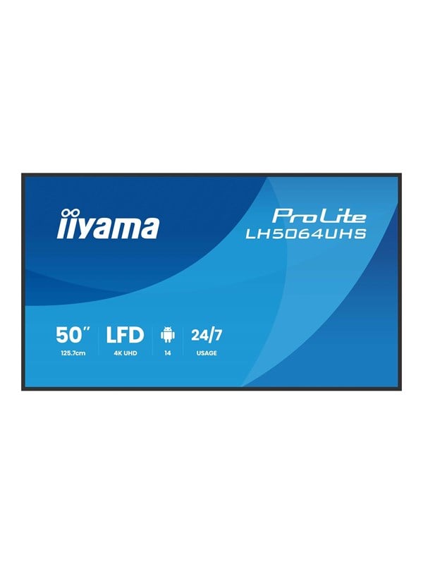 iiyama ProLite LH5064UHS-B1AG 50" Class (49.5" viewable) LED-backlit LCD display - 4K - for digital signage