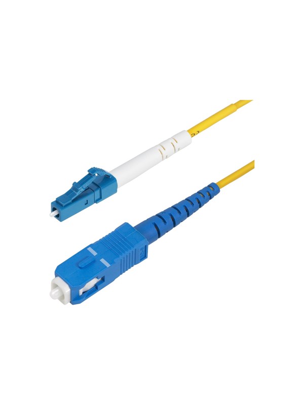 StarTech.com 5m (16.4ft) LC to SC (UPC) OS2 Single Mode Fiber Cable - patch cable - 5 m - yellow - Keltainen - 5m