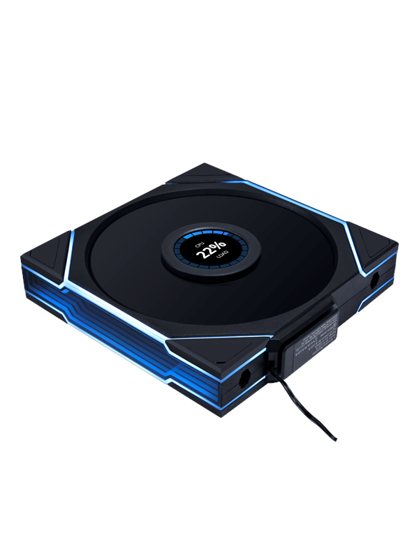 Lian Li UNI FAN TL-LCD Wireless 140 Black - Kotelotuuletin - 140mm - Musta RGB LED valolla - 29 dBA
