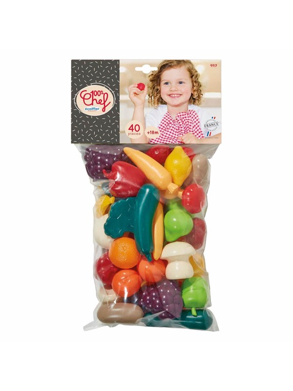 Ecoiffier 100% Chef Play Food Vegetables 40pcs.