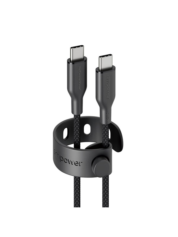 empower by PanzerGlass Racing 240W USB-C to USB-C Cable | USB 2.0 | 2M | Space Black