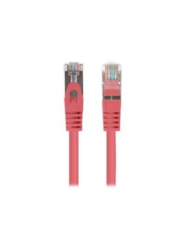 Lanberg patch cable - 25 cm - red RAL 3017 - Punainen - 0.25m