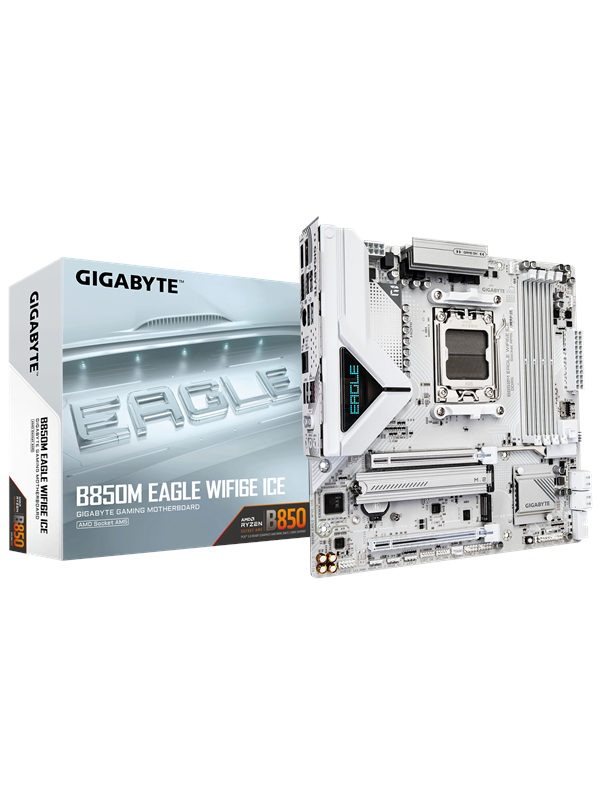 GIGABYTE B850M EAGLE WIFI6E ICE Emolevy - AMD B850 - AMD AM5 - DDR5 RAM - Micro-ATX