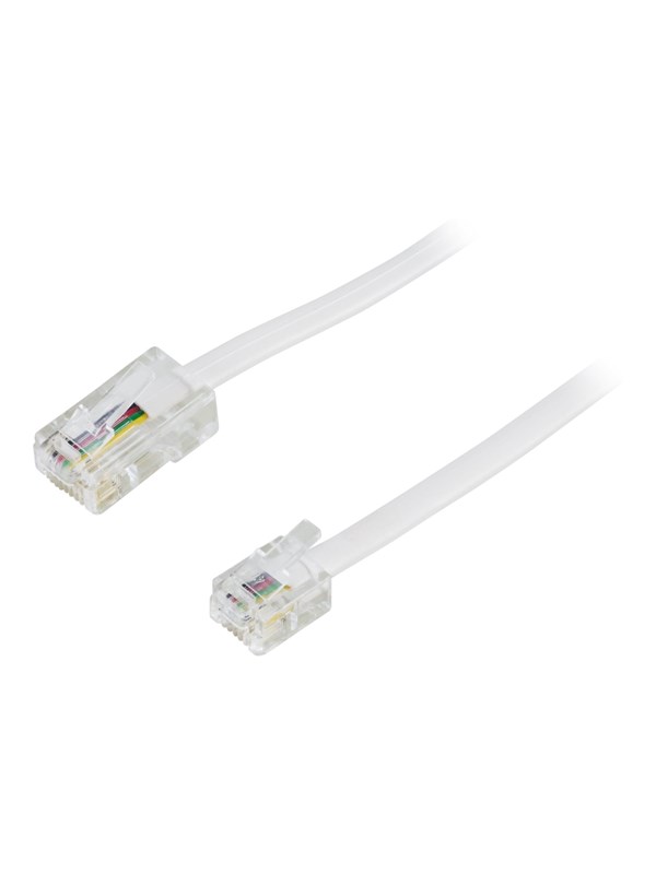Deltaco phone cable - 5 m - white - Valkoinen - 5m