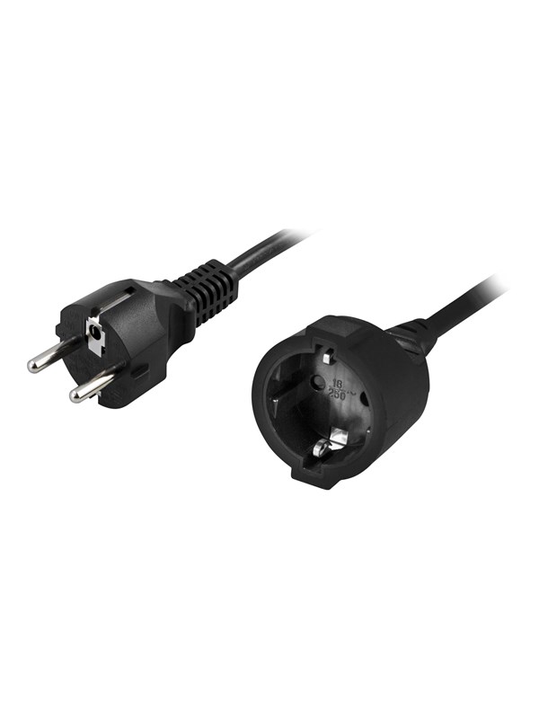 Deltaco DEL-112S - power extension cable - power CEE 7/7 to CEE 7/4 - 3 m