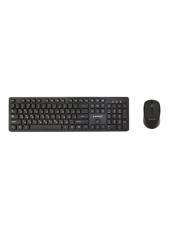 Gembird - keyboard and mouse set full size - QWERTY - Russian - black Input Device - Näppäimistö ja Hiirisetti - Venäläinen - Musta