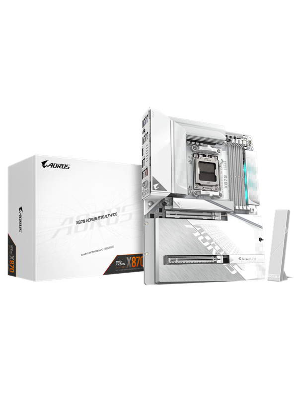 GIGABYTE X870 AORUS STEALTH ICE Emolevy - AMD X870 - AMD AM5 - DDR5 RAM - ATX