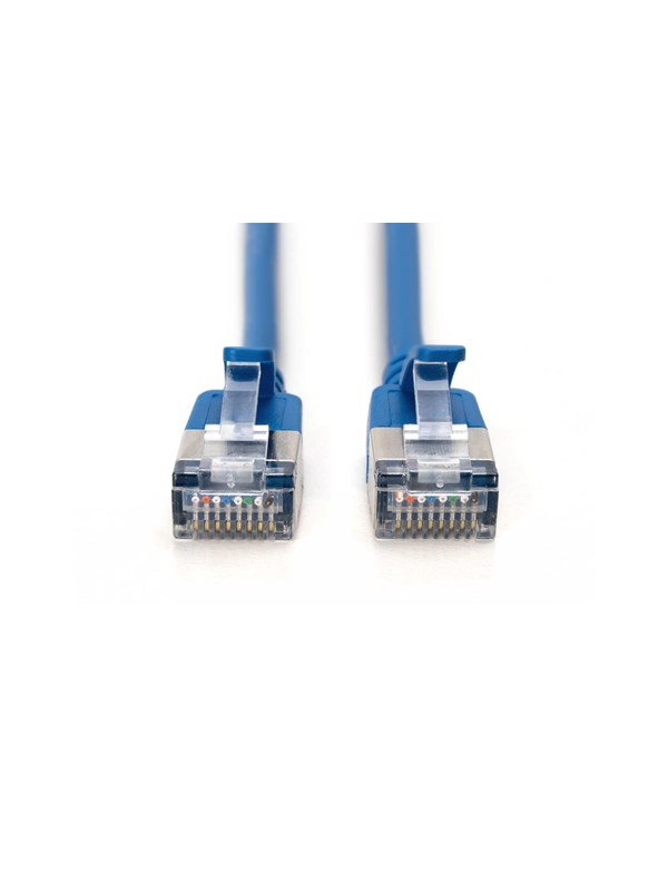DIGITUS CAT 6A F-FTP Slim Patch Cord - 0.5m - Sininen - 0.5m