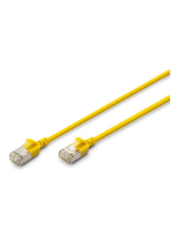 DIGITUS patch cable - 30 cm - yellow - Keltainen - 0.3m