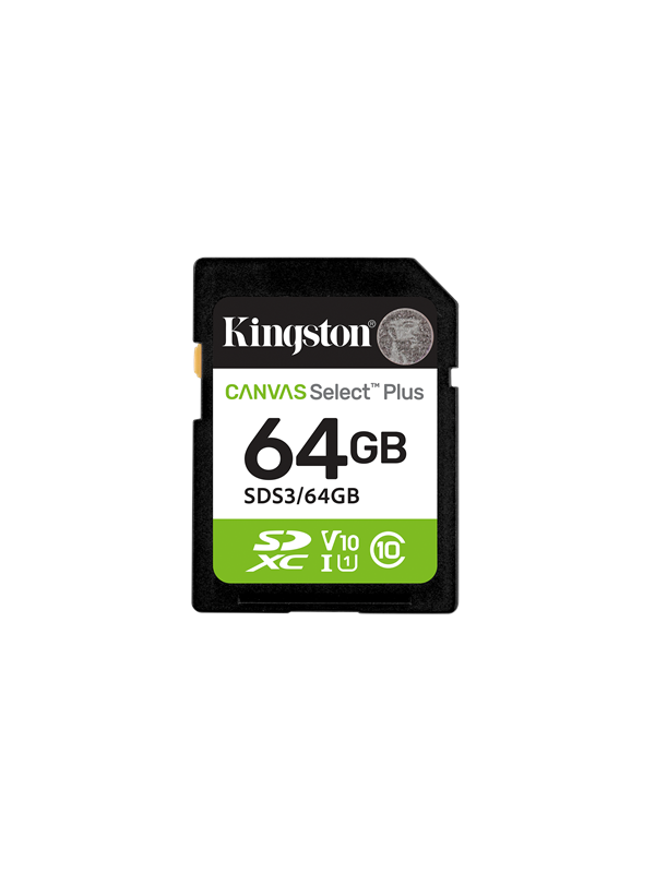 Kingston Canvas Select Plus Gen3 SDXC - 100MB/s - 64GB