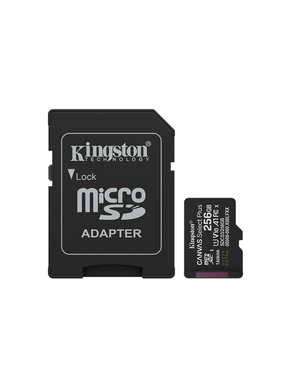 Kingston Canvas Select Plus Gen3 MicroSD/SD - 150MB/s - 256GB
