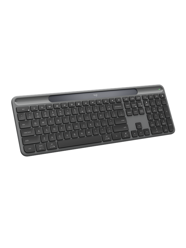 Logitech K980 Signature Slim Solar+ Wireless - Näppäimistö - Tanskalainen/Norjalainen/Ruotsalainen/Suomalainen - Harmaa