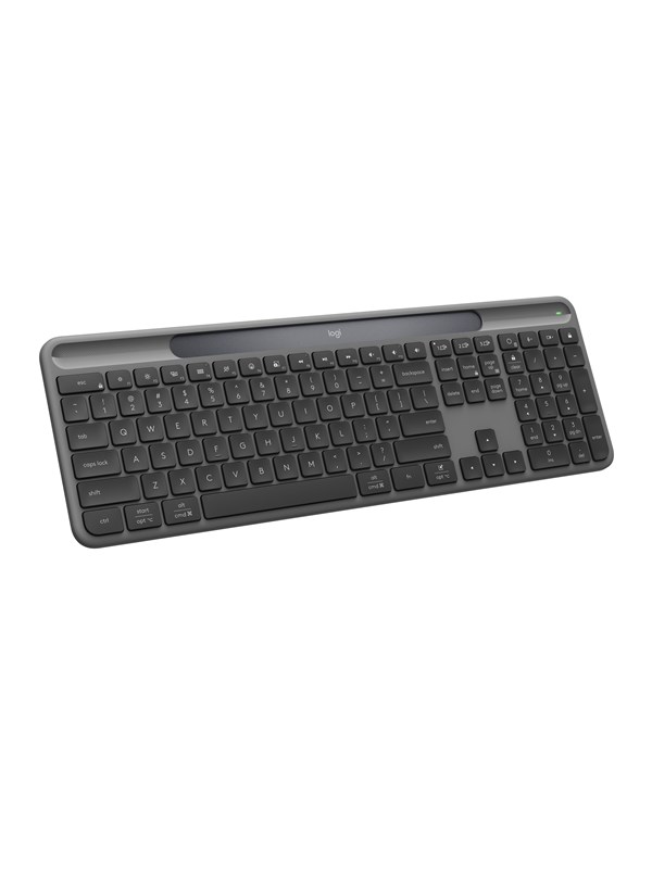 Logitech K980 Signature Slim Solar+ Wireless - Näppäimistö - Englanti (US) - Harmaa