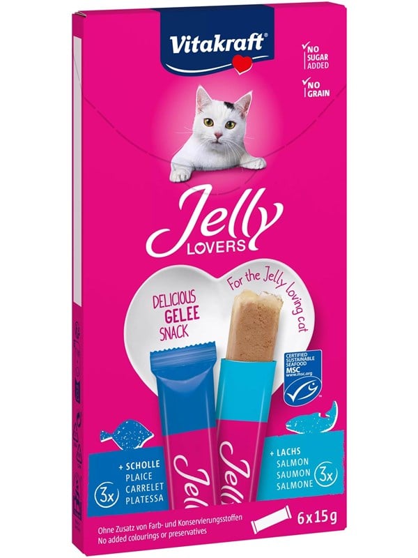 Vitakraft Jelly Lovers Punakampelalla & Lohella (6-Pack x 15g)