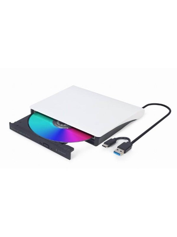 Gembird DVD-USB-031-BW - Ulkoinen - DVD-RW (Poltin) - USB 3.1 Gen 1 - Valkoinen