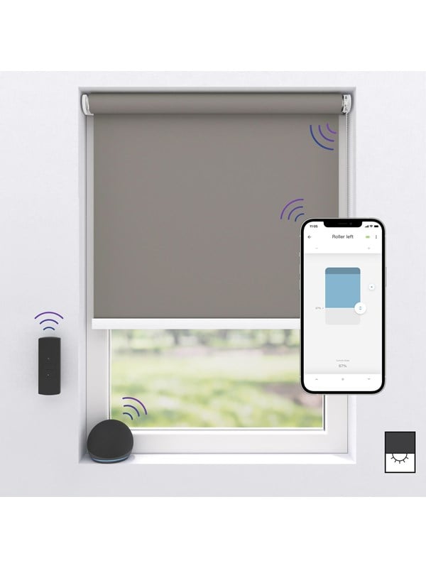 MotionBlinds Wireless Electric Black-Out Rollerblind 100x190cm - Grey
