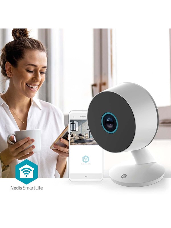 Nedis SmartLife Indoor Camera Wi-Fi 3MP Full HD 1296p Cloud Storage (option) / microSD (not included) / Onvif With motion sensor Night vision White
