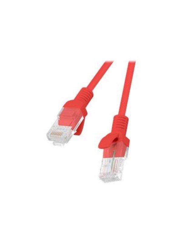 Lanberg patch cable - 25 cm - red RAL 3017 - Punainen - 0.25m