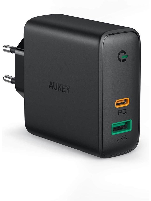 Aukey PA-D3 60W Dual-Port PD Charger with Dynamic Detect - EU Plug
