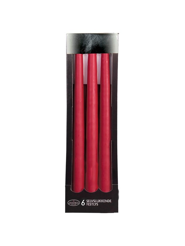 Asp-Holmblad Itsesammuvat Taper-kynttilät Deep Red