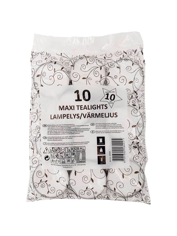 Asp-Holmblad Maxi-tuikkukynttilät 10 tuntia.