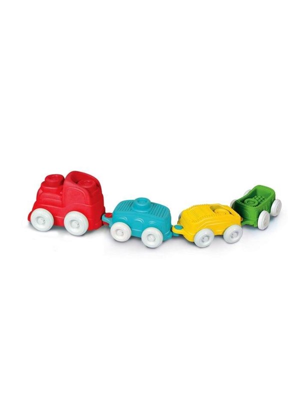 Clementoni Baby - Clemmy Sensory Train with Soft Blocks 12pcs.