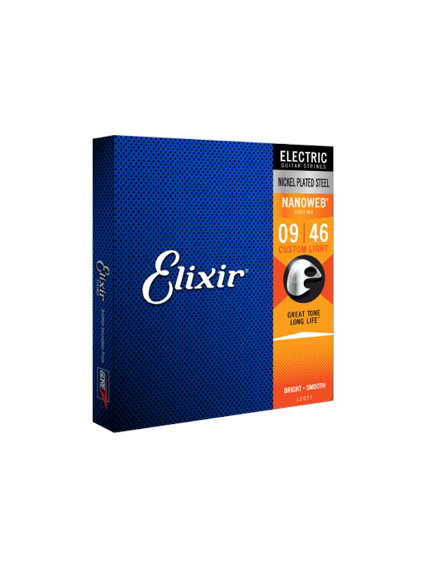 Elixir Strings 12027 - Nikkelipinnoitettu teräs - Sähkökitaran kielet - Nanoweb - Custom Light (09-46)