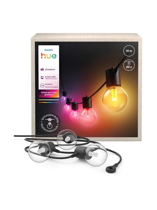 Philips Hue Festavia globe -valosarja ulkokäyttöön 14 m