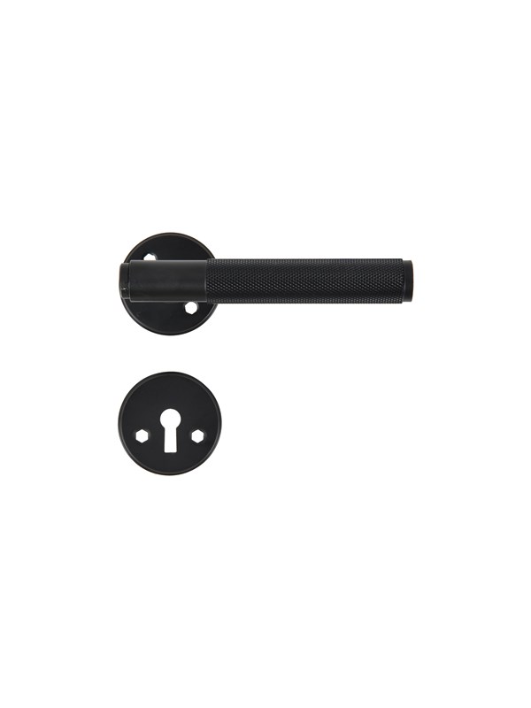 Home>it door handle knurled 19 mm. matt black