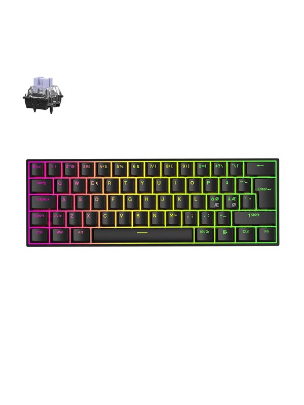 MCHOSE Ace 60 Pro KTEK Magnetic Max Hall Effect - Pelinäppäimistö - ilman numpadia - Pohjoismainen - Musta