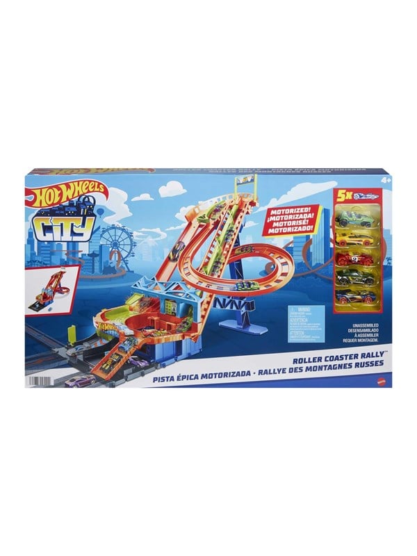 Hot Wheels City Roller Coaster Rally with 5 Cars