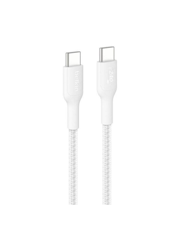 Belkin USB-C to USB-C 240W 2.0 - Braided PCR - 3m - White