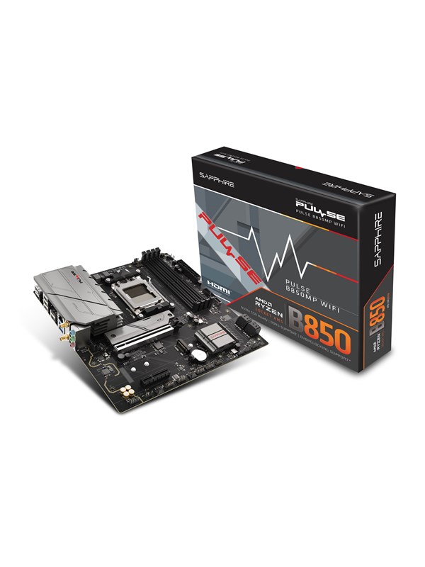 Sapphire PULSE B850M WIFI Emolevy - AMD B850 - AMD AM5 - DDR5 RAM - Micro-ATX