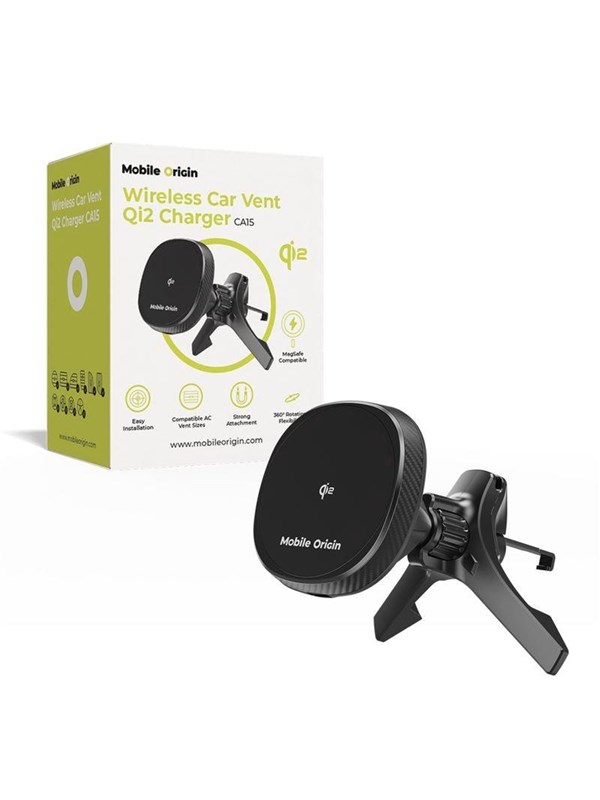 Mobile Origin Wireless Car Vent Qi2 Charger CA15